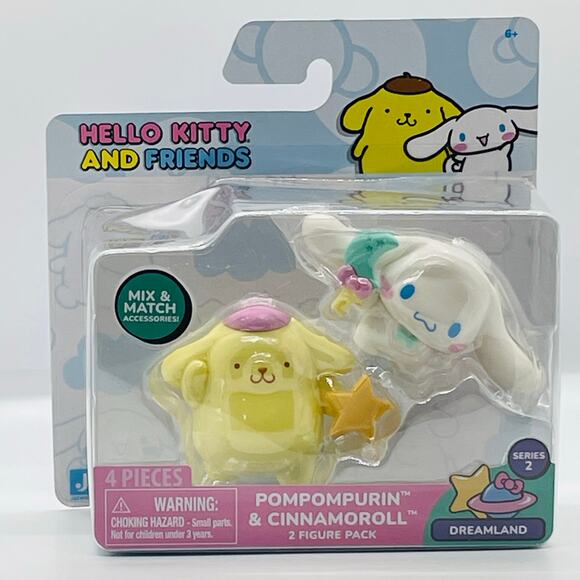 Hello Kitty And Friends Pompompurin &  Cinnamoroll Dreamland Vinyl Figures 2-Pk - Picture 1 of 3